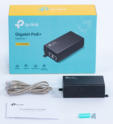 TP-LINK Gibagit PoE+ Injector TL-POE160S, 802.3af/at