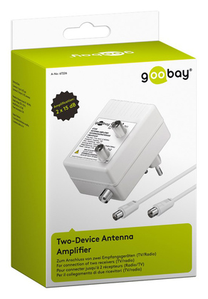 GOOBAY ενισχυτής κεραίας 67226, 2 συσκευές, DVB-T DVB-T2 DVB-C, λευκός