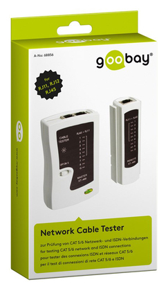 GOOBAY tester δικτύου 68856, CAT 5/6 & ISDN, RJ11, RJ12, & RJ45