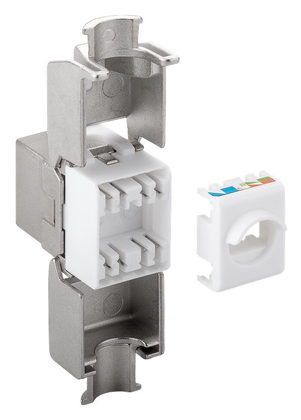 GOOBAY Keystone module RJ45 CAT 6A 90864, STP, 500 MHz, slim-line, ασημί