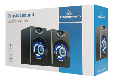 POWERTECH ηχεία Crystal sound PT-842, 2x 3W, 3.5mm, μαύρα POWERTECH ηχεία Crystal sound PT-842, 2x 3W, 3.5mm, μαύρα