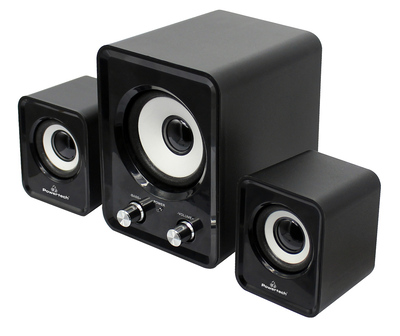 POWERTECH ηχεία Essential sound PT-843, 2.1, 5W + 2x 3W, 3.5mm, μαύρα