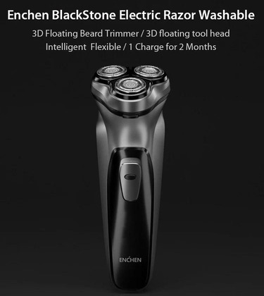 ENCHEN Ξυριστική μηχανή 3D Blackstone, κεφαλή 3D, USB, μπαταρία, μαύρη