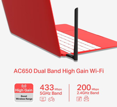 MERCUSYS ασύρματος USB αντάπτορας δικτύου MU6H, 650Mbps, 2.4/5GHz, V 1.0