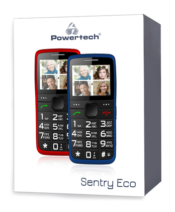 POWERTECH Κινητό Τηλέφωνο Sentry Eco PTM-25, SOS Call, με φακό, κόκκινο