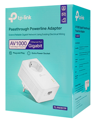 TP-LINK Powerline TL-PA7017P, Passthrough, AV1000 Gigabit, Ver. 4.0