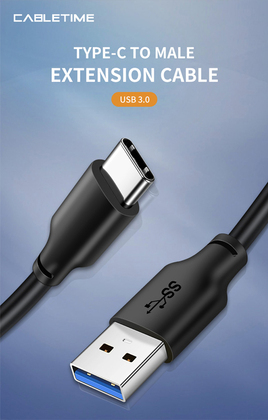 CABLETIME καλώδιο USB-C σε USB CMAMN, 15W, 5Gbps, 3m, μαύρο