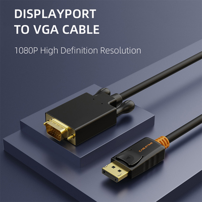 CABLETIME καλώδιο DisplayPort σε VGA CT-04G, 1080p, 1.8m, μαύρο