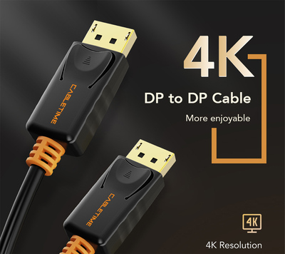 CABLETIME καλώδιο DisplayPort CT-01G, 4K/60Hz, 1m, μαύρο