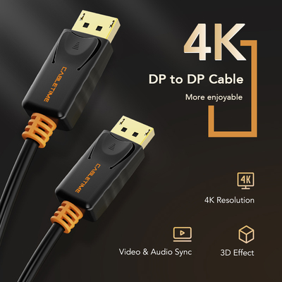 CABLETIME καλώδιο DisplayPort CT-01G, 4K/60Hz, 3m, μαύρο