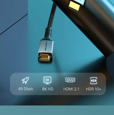 CABLETIME καλώδιο HDMI 2.1 CT-HM8K, 8K/60Hz, 48Gbps, 28AWG, 2m, μαύρο