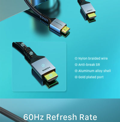 CABLETIME καλώδιο HDMI 2.1 CT-HM8K, 8K/60Hz, 48Gbps, 28AWG, 2m, μαύρο