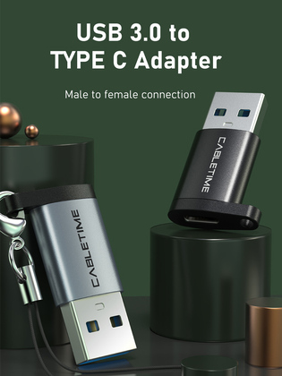 CABLETIME αντάπτορας USB-C σε USB CT-AMCF, 10.5W, 5Gbps, μαύρος