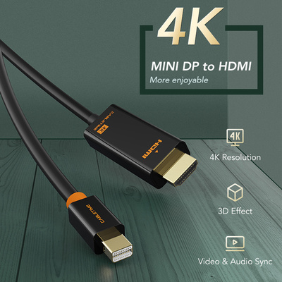 CABLETIME καλώδιο HDMI σε Mini DisplayPort CT-03G4K60, 4K, 1.8m, λευκό