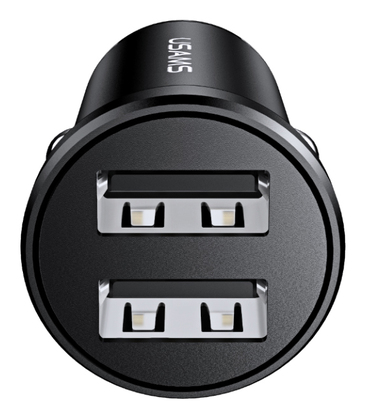 USAMS φορτιστής αυτοκινήτου C20, 2x USB, 2.4A, μαύρο