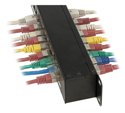 DELOCK patch panel για rack 43295, 19" CAT 6, 48x RJ45 ports, μαύρο