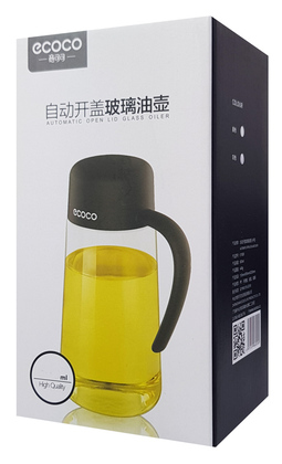 ECOCO γυάλινο δοχείο λαδιού-ξιδιού E1809, 600ml, γκρι