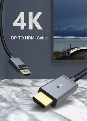 CABLETIME καλώδιο DisplayPort σε HDMI CT-P02G4K, 4K, 1.8m, μαύρο