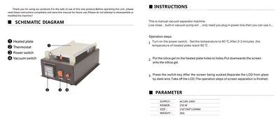 BEST Vacuum Seperator B-988, Temp control, 19 x 11