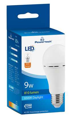 POWERTECH LED λάμπα με επαναφορτιζόμενη μπαταρία E27-017, 9W, 6500K, E27 POWERTECH LED λάμπα με επαναφορτιζόμενη μπαταρία E27-017, 9W, 6500K, E27