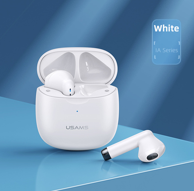 USAMS earphones IA04 με θήκη φόρτισης, True Wireless, Φ13mm, λευκά