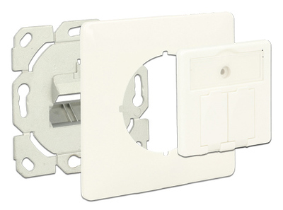 DELOCK Wall Outlet για Keystone 86219, 2 Port