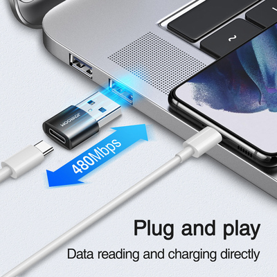 JOYROOM αντάπτορας USB σε USB USB-C S-H152, 480Mbps, μαύρος, 2τμχ