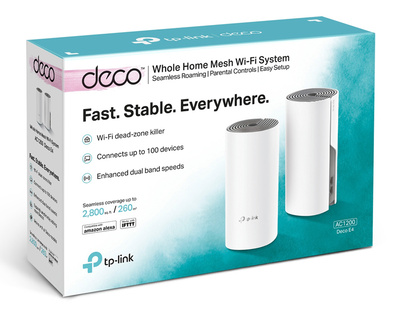 TP-LINK Home Mesh Wi-Fi System DECO E4, AC1200, 2τμχ, Ver. 2.0 TP-LINK Home Mesh Wi-Fi System DECO E4, AC1200, 2τμχ, Ver. 2.0