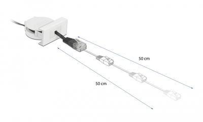 DELOCK module καλώδιο RJ45 Easy 45 81361 Cat.5e, ανασυρόμενο 50cm, μαύρο