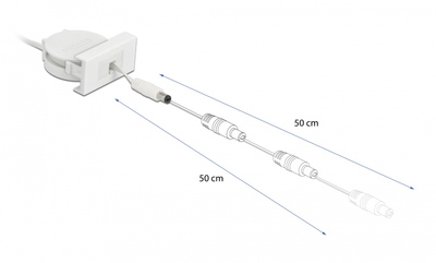 DELOCK module καλώδιο τροφοδοσίας Easy 45 81377, ανασυρόμενο 50cm, λευκό