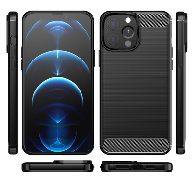 POWERTECH Θήκη Carbon MOB-1657 για iPhone 13 Pro, μαύρη