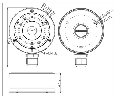 HIKVISION HIWATCH βάση κάμερας DS-1280ZJ-XS, μεταλλική, λευκή