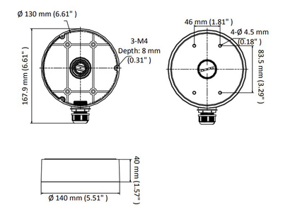 HIKVISION HIWATCH βάση κάμερας DS-1280ZJ-DM45, μεταλλική, λευκή