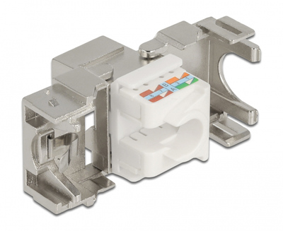 DELOCK keystone module RJ45 σε LSA 180° 87036, Cat.6A, ασημί