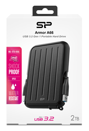 SILICON POWER εξωτερικός HDD Armor A66, 2TB, USB 3.2, μαύρος