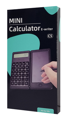 Αριθμομηχανή & tablet γραφής C5, με γραφίδα, 6" LCD, 12 ψηφία, λευκή