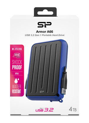 SILICON POWER εξωτερικός HDD Armor A66, 4TB, USB 3.2, μπλε