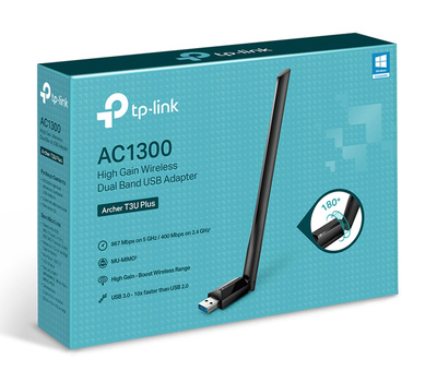 TP-LINK ασύρματος USB αντάπτορας δικτύου Archer T3U Plus, 1300Mbps, V.1 TP-LINK ασύρματος USB αντάπτορας δικτύου Archer T3U Plus, 1300Mbps, V.1