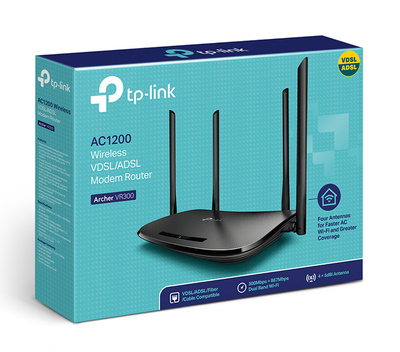 TP-LINK modem/router Archer VR300, VDSL/ADSL, 1200Mbps AC1200, Ver. 1.20 TP-LINK modem/router Archer VR300, VDSL/ADSL, 1200Mbps AC1200, Ver. 1.20
