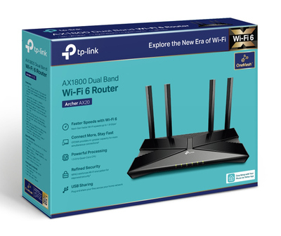 TP-LINK router Archer AX20, Wi-Fi 6, 1800Mbps AC1800, Ver. 1.0 TP-LINK router Archer AX20, Wi-Fi 6, 1800Mbps AC1800, Ver. 1.0