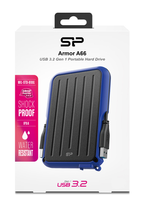 SILICON POWER εξωτερικός HDD Armor A66, 2TB, USB 3.2, μπλε