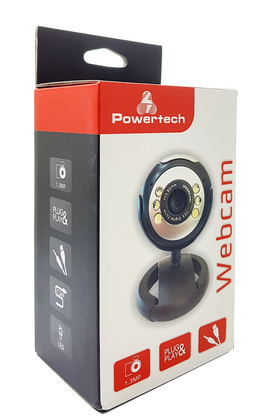 POWERTECH Web Camera PT-509 1.3MP, Plug & Play, μαύρη