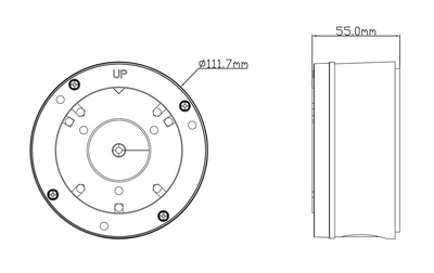 TVT βάση κάμερας TD-YXH0103, μεταλλική, IP65, Φ112 x 55mm, λευκή