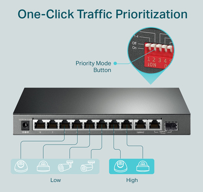 TP-LINK Desktop Switch TL-SG1210MP, 10-Port Gigabit, Ver 2.0 TP-LINK Desktop Switch TL-SG1210MP, 10-Port Gigabit, Ver 2.0