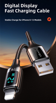 USAMS καλώδιο Lightning σε USB US-SJ543, 12W, 1.2m, μαύρο