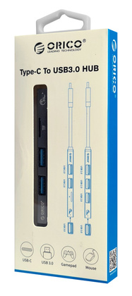 ORICO USB hub AH-12F με card reader, 3 θυρών, 5Gbps, USB-C σύνδεση, γκρι