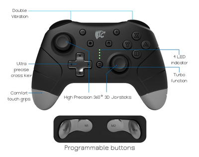 ROAR ασύρματο gamepad RR-0014 για Nintendo Switch, PC & Android, μαύρο