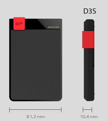 SILICON POWER Εξωτερικός HDD 1TB Diamond D30 D3S, USB 3.1, Black