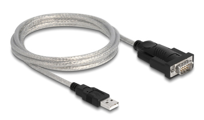 DELOCK καλώδιο USB σε RS-232 DB9 61314 με αντάπτορα DB25, 1.8m, μαύρο