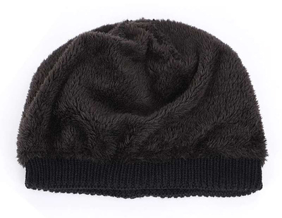 Πλεκτός σκούφος beanie SHO-0004, unisex, μαύρος